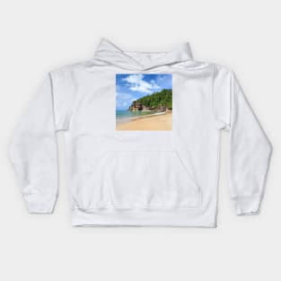 Beach at Bako national park Kids Hoodie